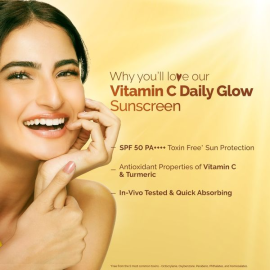 Mamaearth Vitamin C Daily Glow Sunscreen SPF 50 PA++++ with Vitamin C & Turmeric - 80g