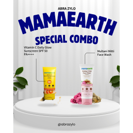 Mamaearth Special Combo - Vitamin C Daily Glow Sunscreen SPF 50 PA++++ + Multani Mitti Face Wash