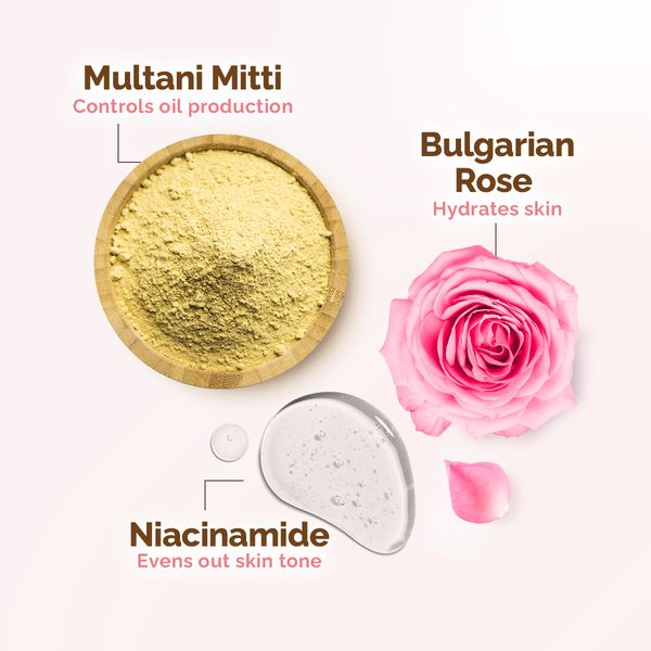 Mamaearth Multani Mitti Face Wash with Multani Mitti & Bulgarian Rose For Oil Control & Acne