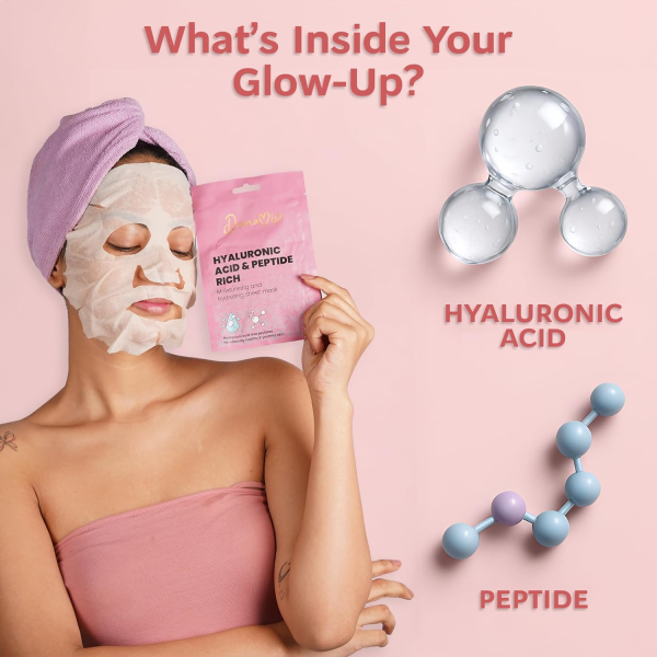 DunaMiss Hyaluronic Acid Peptide Sheet Mask – Deep Hydration Face Mask