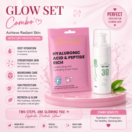 DunnaMiss Hyaluronic Acid Peptide Sheet Mask + Hydra Glow SP..