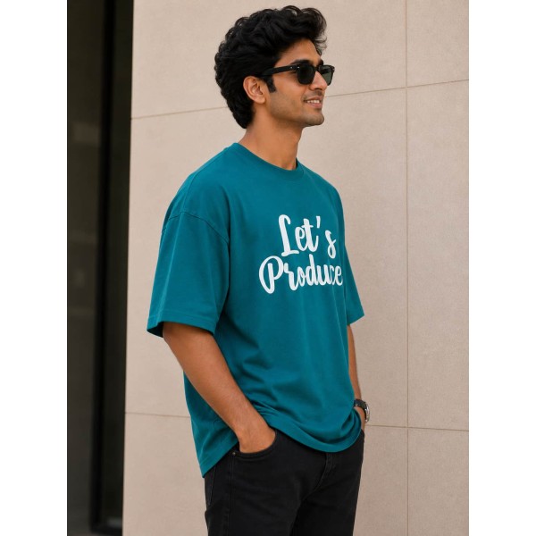 Oversized Script Print T-Shirt