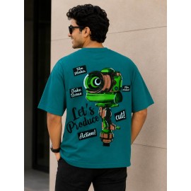 Let's Produce Oversized Script Print T-Shirt