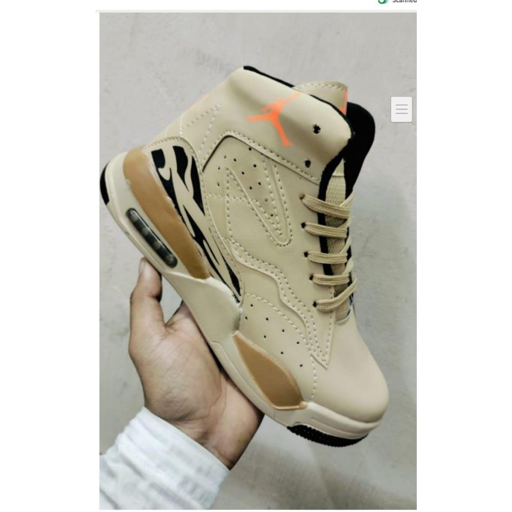 Premium High-Top Athletic Sneaker - Cream/Beige