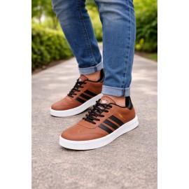 Men’s Brown Casual Lace-Up Sneakers