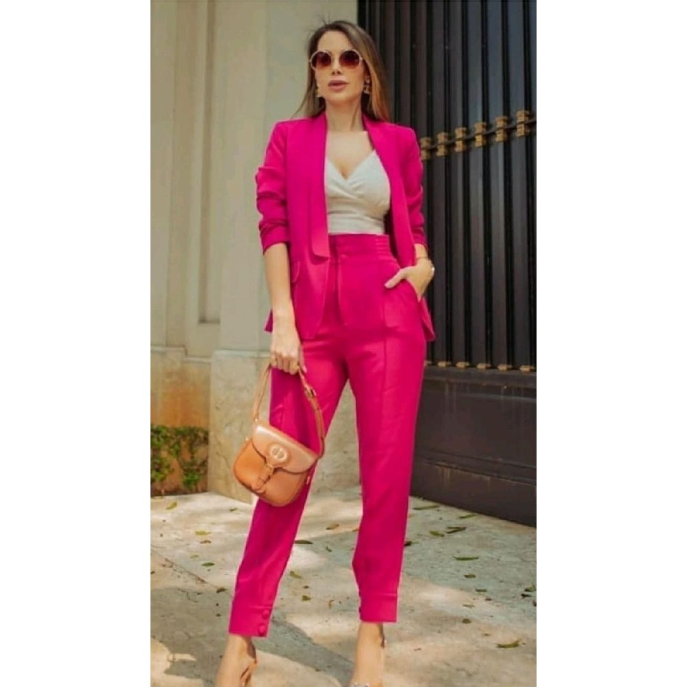 Women’s Solid Blazer Co-Ord Set for Office & Formal Wear