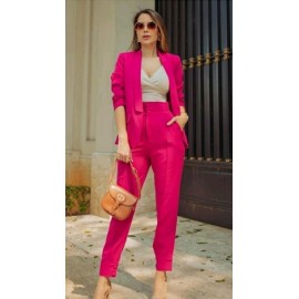 Women’s Solid Blazer Co-Ord Set for Office & Formal Wear