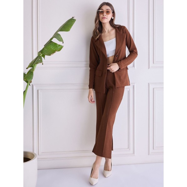 Women's 2-Piece Sky Blue Blazer Suit Set