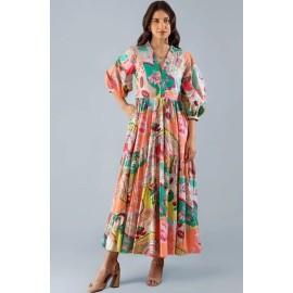 Multicolor Bohemian Tiered Maxi Dress