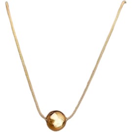 Gold Classic Ball Pendant Snake Chain Necklace