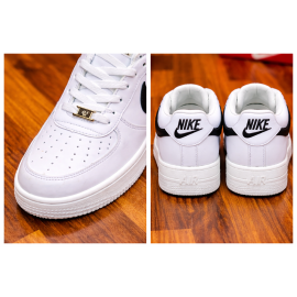 White Casual Sneakers with Black Side Design for Men & Women