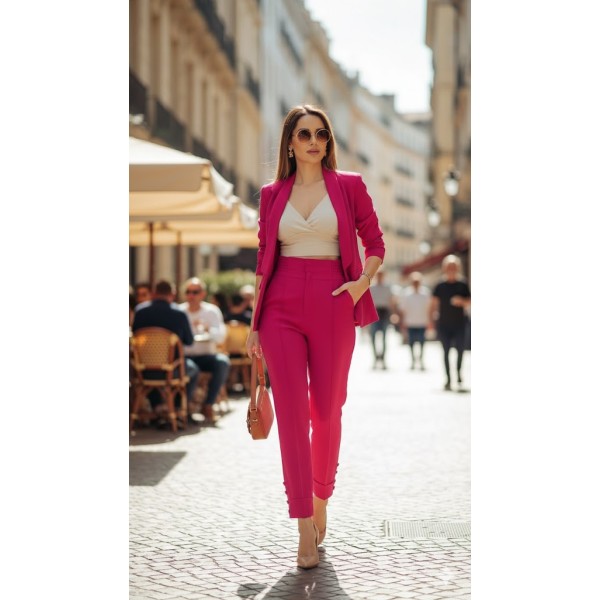 Women’s Solid Blazer Co-Ord Set for Office & Formal Wear