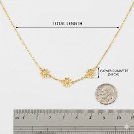 Minimal Gold Flower Charm Necklace