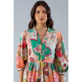 Multicolor Bohemian Tiered Maxi Dress