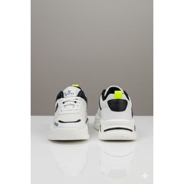 Men’s Lightweight Fashion Sneakers – White & Black