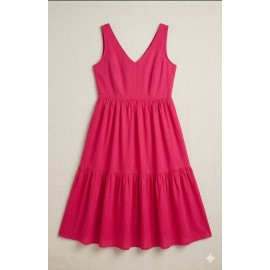 Hot Pink Tiered Maxi Dress | Fuchsia Ruffle Gown for Women