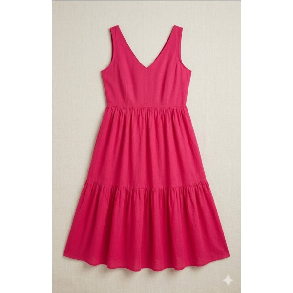 hot pink tiered maxi dress fuchsia ruffle gown women