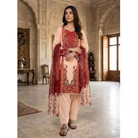 French Crepe Silk Top-Bottom & Dupatta Set 