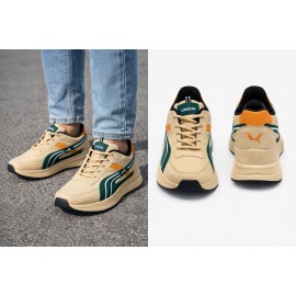 Men’s Beige Casual Sneakers | Lace-Up Daily Wear Shoes
