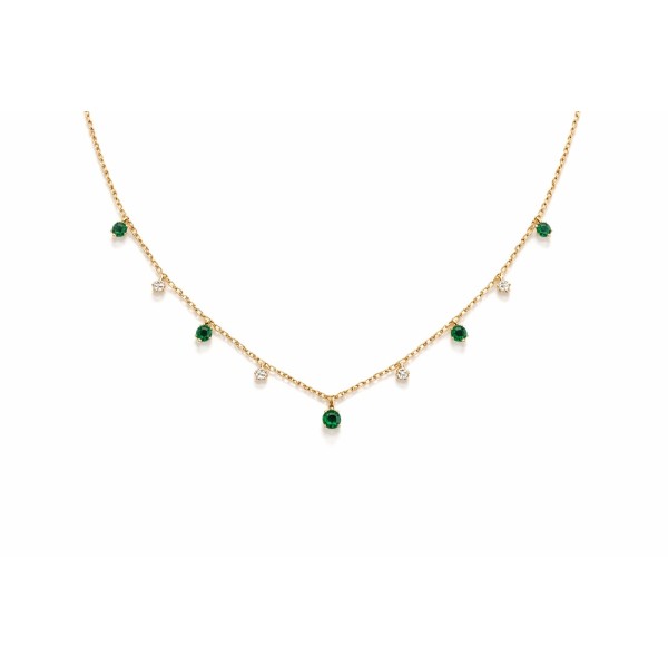 Delicate Green Stone Charm Necklace