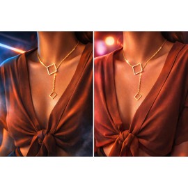 Geometric Square Lariat Necklace for Women