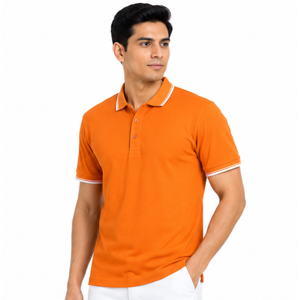 Primo Knit Dotcell Polo T-Shirt - Orange