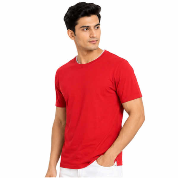 Biowash Premium Ultra Fine Cotton Crewneck Tees - Red t shirt