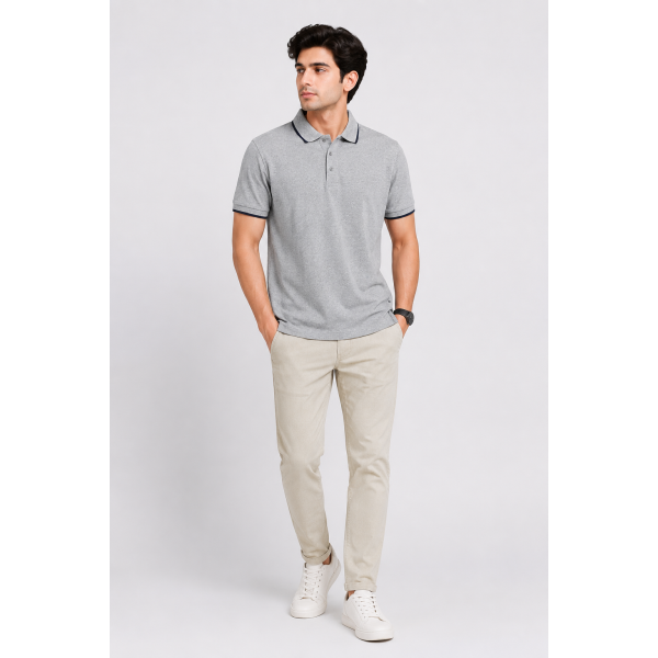 Ecoblend Polo Tees Combo Pack of 3 – Grey Melange, Red & Beige