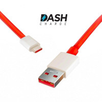 Dash Charging Cable, Type C 3ft 5v 4a Fast Charge Data Cable For All Oneplus  (Red And White)