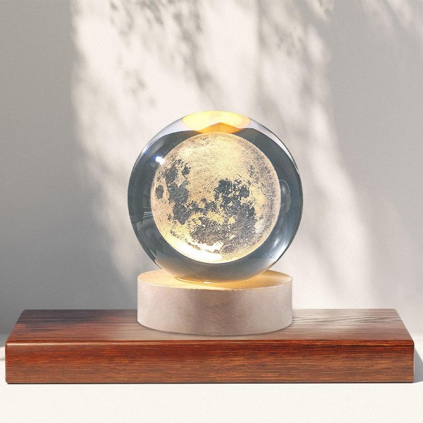 Fire Turtle Glass Lamp 3D Crystal Ball Astronomy Night Lamp with Base for Living Room