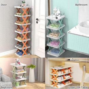 5-Layer Stackable Shoe Rack – Durable Plastic Shoe..