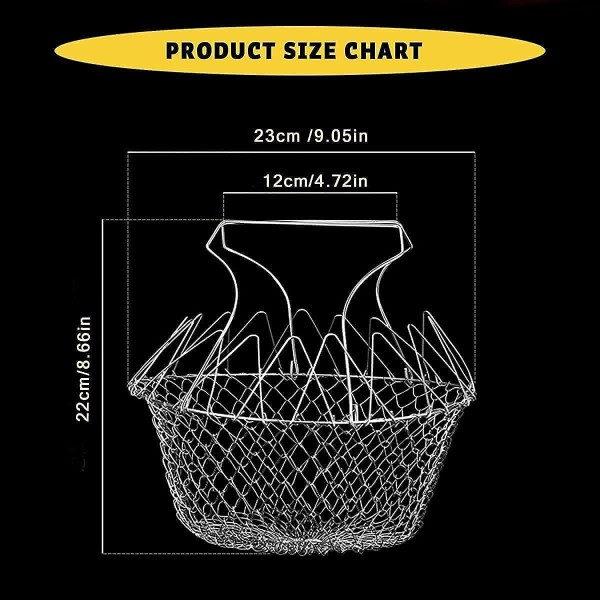 Foldable Stainless Steel Deep Frying Basket – Multifunctional Kitchen Strainer & Drainage Rack