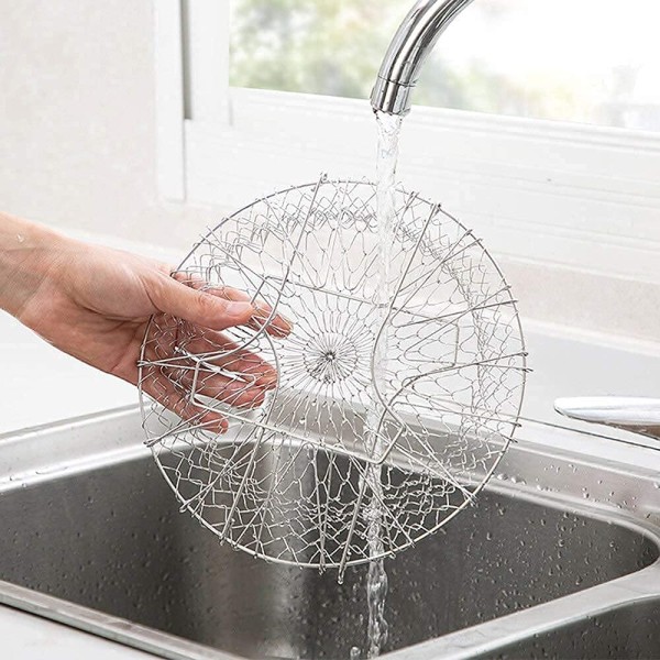 Foldable Stainless Steel Deep Frying Basket – Multifunctional Kitchen Strainer & Drainage Rack