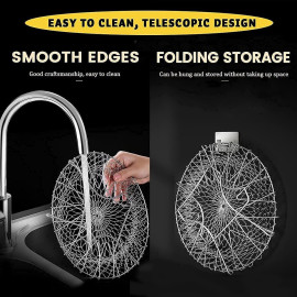 Foldable Stainless Steel Deep Frying Basket – Multifunctional Kitchen Strainer & Drainage Rack