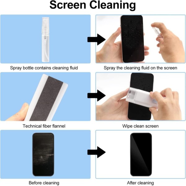 Keyboard Cleaning Kit for Laptop, Camera & Earbuds – Multi-Purpose Dust Removal Tool (Black)