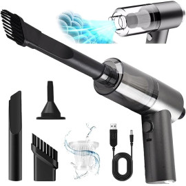 Handheld Cordless Car Vacuum Cleaner – High-Power Suction, Rechargeable & Portable | 3-in-1 Mini Vacuum for Car, Home, Office & Pet | Long Battery Life, Type-C Fast Charging