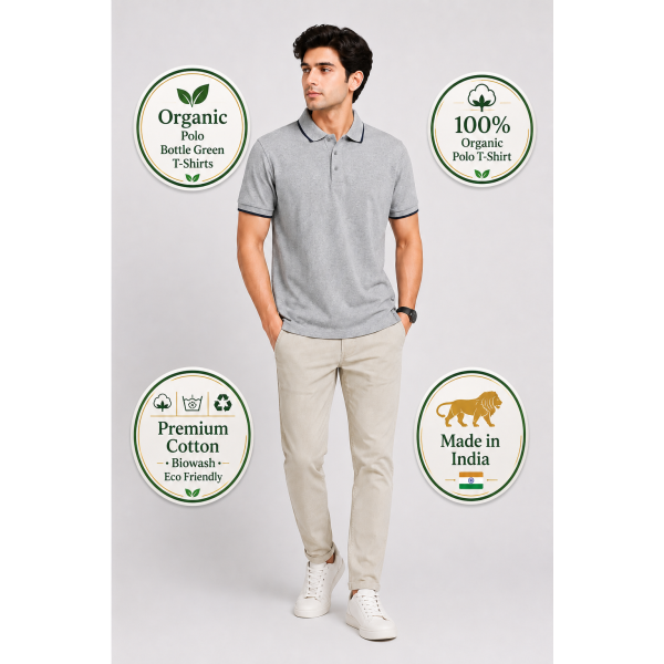Ecoblend Polo Tees - Grey Melange t shirt 