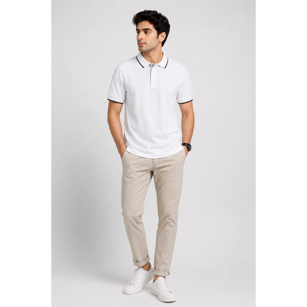Ecoblend Polo Tees White - Medium t shirt