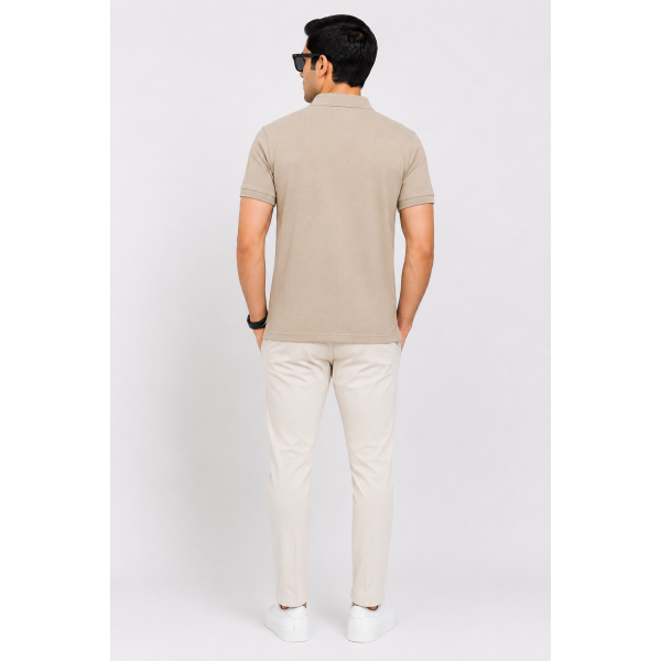 Plain Ecoblend Polo Tees Beige t shirt