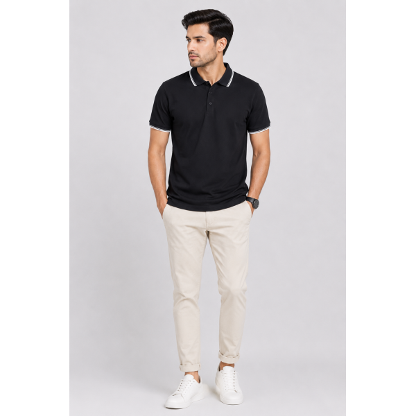 Primo Knit Dotcell Polo T-Shirt - Black