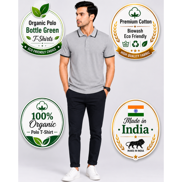 Ecoblend Polo Tees - Grey Melange