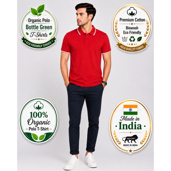 Primo Knit Dotcell Polo T-Shirt - Red