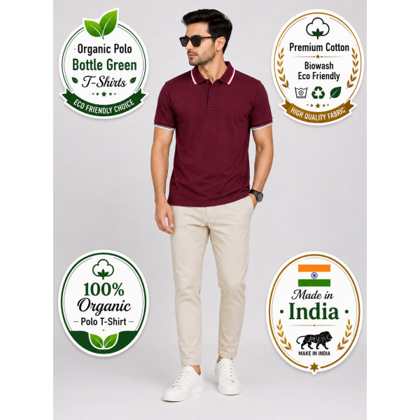 Primo Knit Dotcell Polo T-Shirt - Maroon