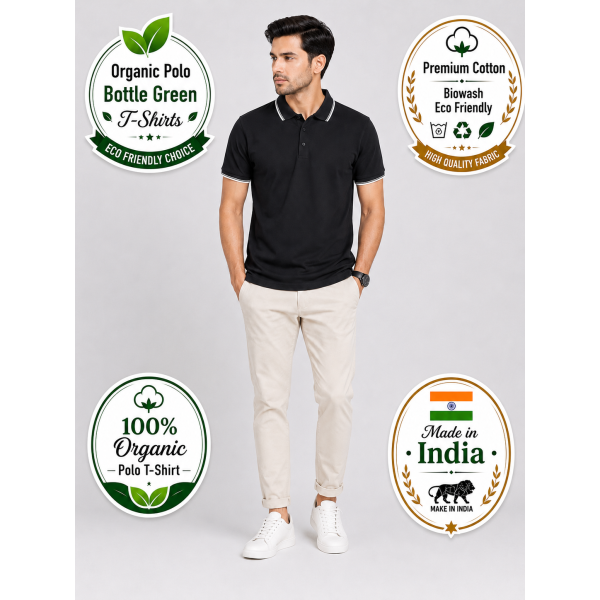Primo Knit Dotcell Polo T-Shirt - Black