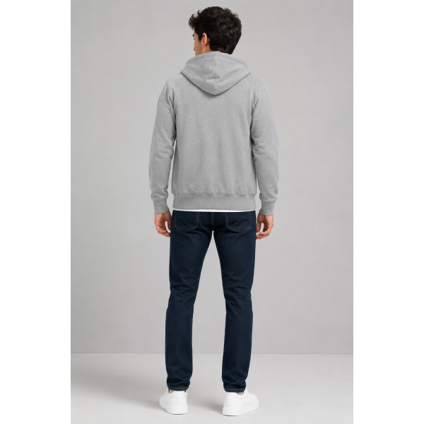 URBAN Hood Grey melange With Zip Through Hoodie
