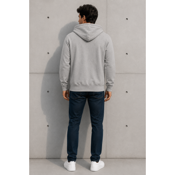 URBAN HOOD Grey Melange Without Zip Through Hoodie