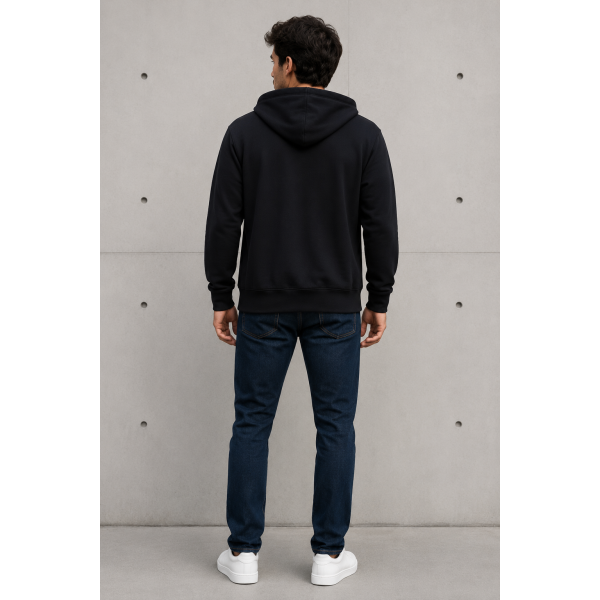 URBAN HOOD Black Without Zip Through Hoodie