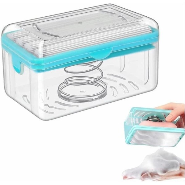 Satsun Easy Cloth Plastic Washing Soap Roller, Dispenser Case with Lid Having Roller Viral Soap Roller