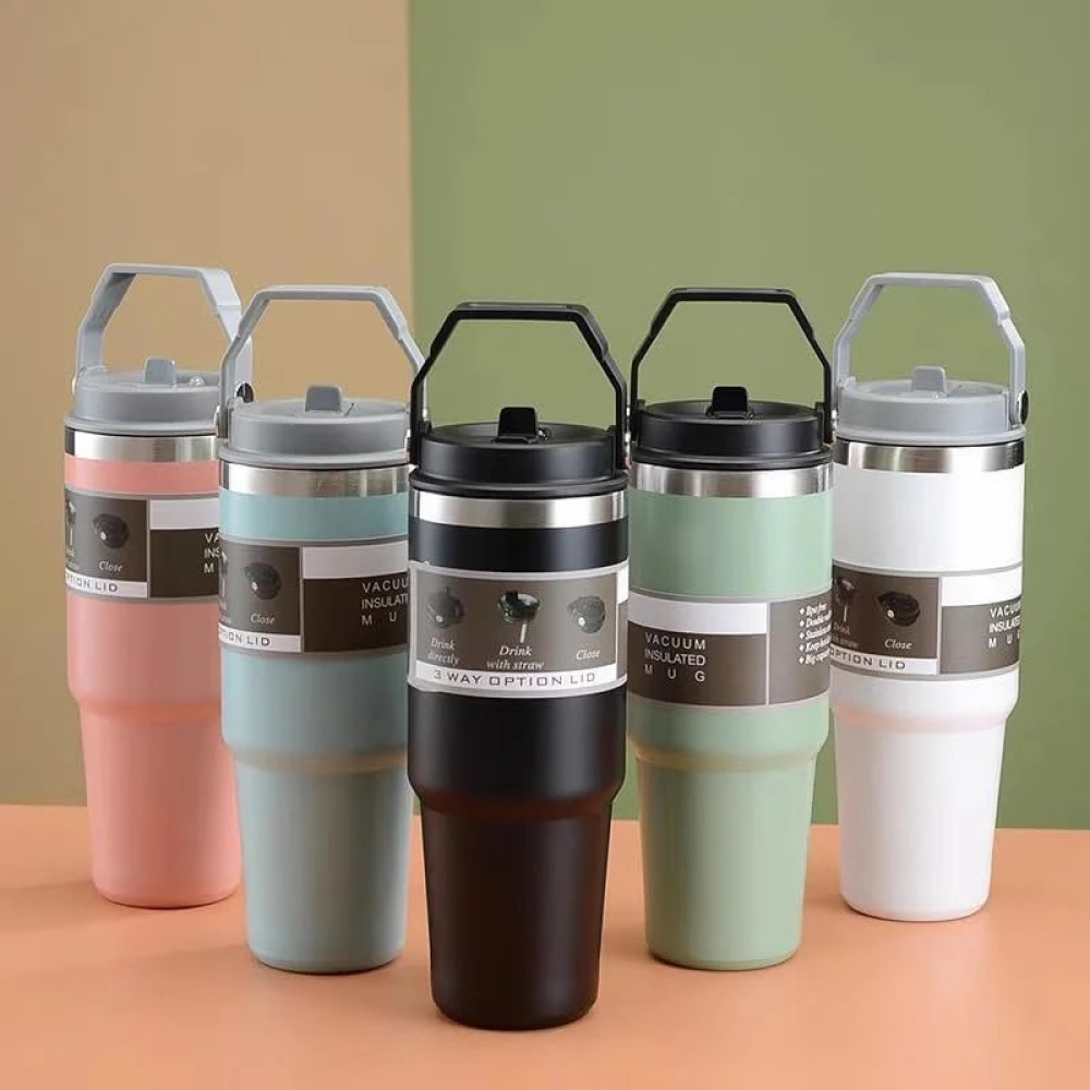 Stainless Steel Vacuum Insulated Tumbler Leak Resistant Reusable Straw Airtight Lid for Gym, Travel