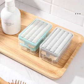 Satsun Easy Cloth Plastic Washing Soap Roller, Dispenser Case with Lid Having Roller Viral Soap Roller